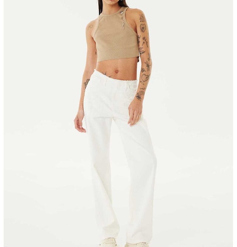 Прави дънки деграде - Бял TWIST