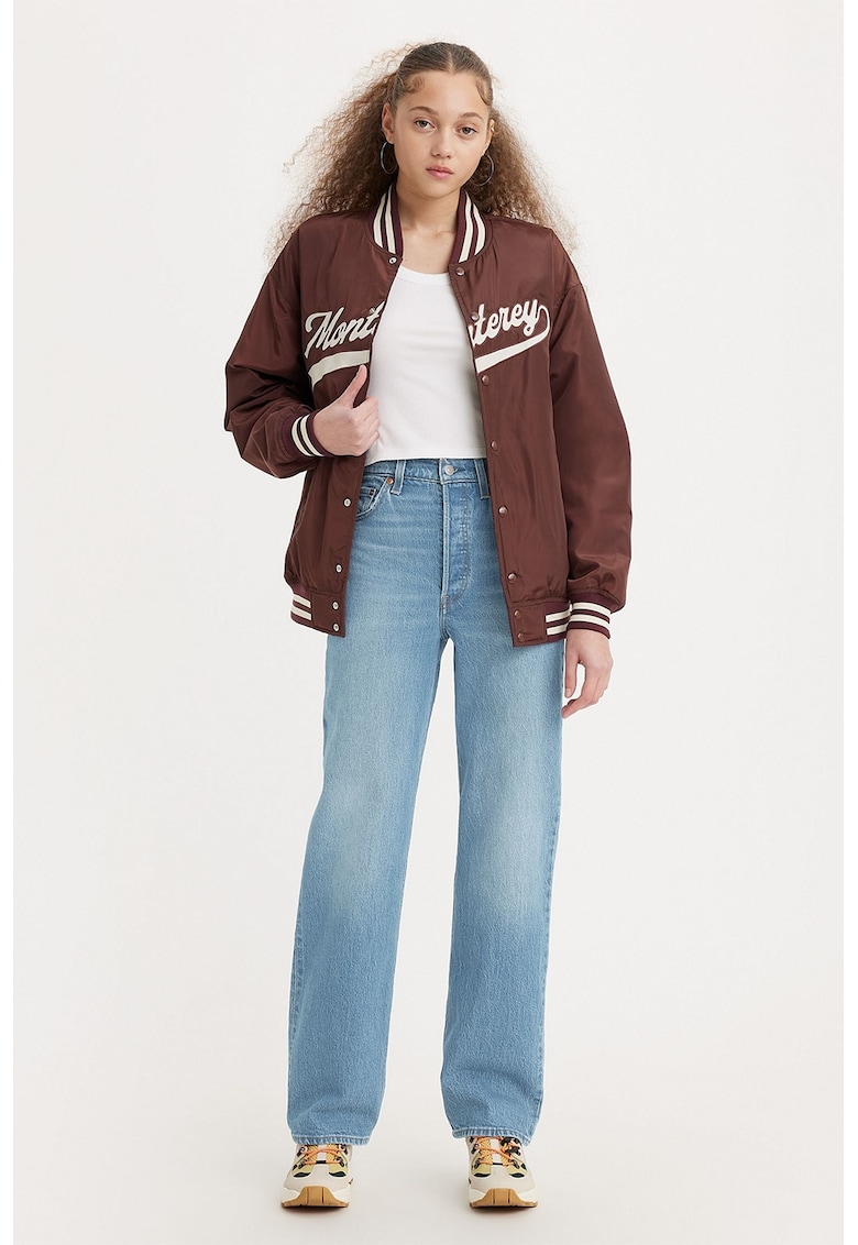 Прави дънки с висока талия - Ледено синьо Levis