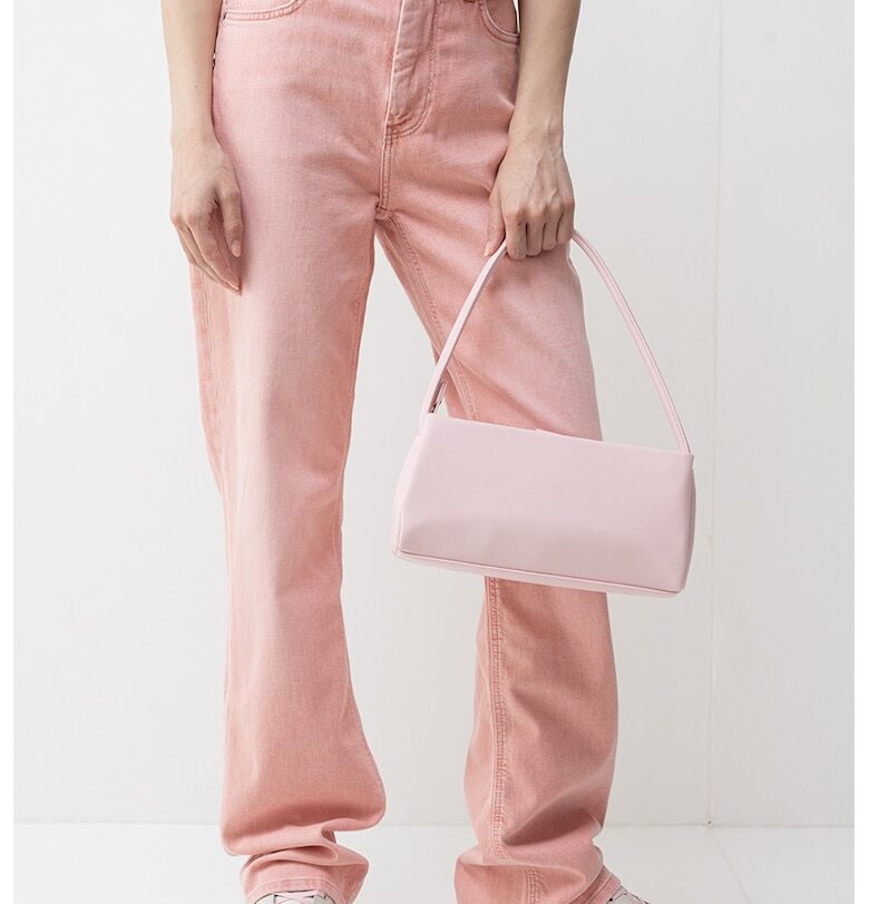 Прави дънки с висока талия - Розово GUESS