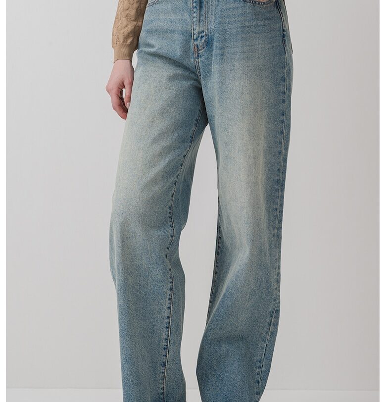 Прави дънки с висока талия - Светлосин ARMANI EXCHANGE