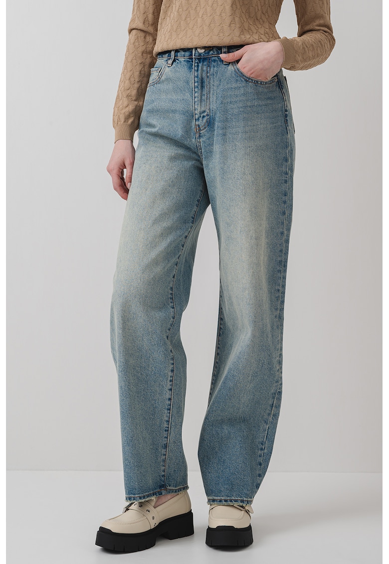 Прави дънки с висока талия - Светлосин ARMANI EXCHANGE