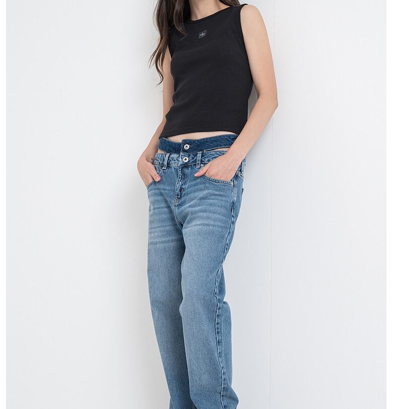 Прави дънки с висока талия - Син KARL LAGERFELD JEANS