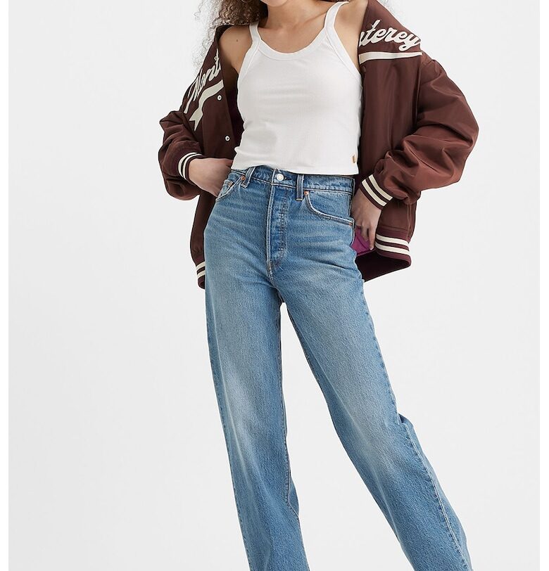 Прави дънки с висока талия - Син Levis