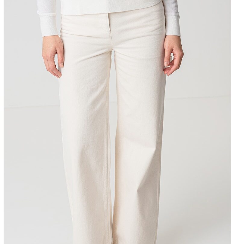 Прави дънки с висока талия - Слонова кост MaxCo