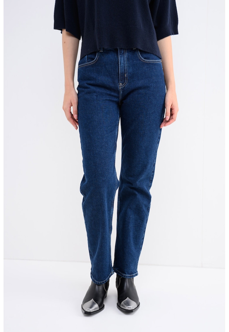 Прави дънки с висока талия - Тъмносин KARL LAGERFELD JEANS