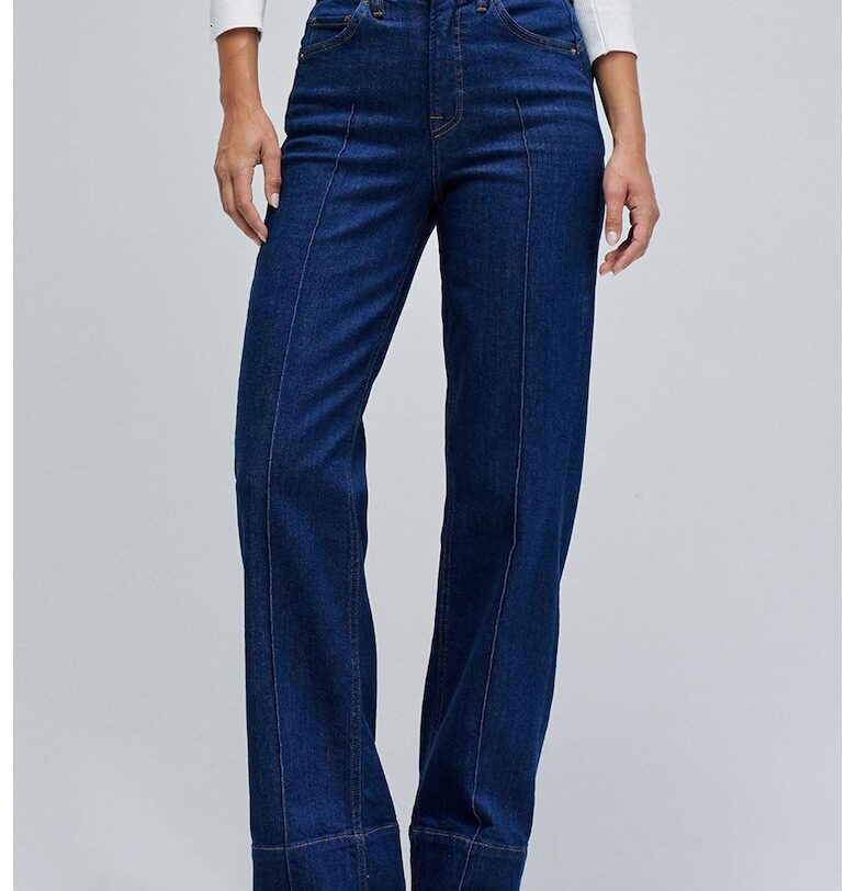 Прави дънки с висока талия - Тъмносин Salsa Jeans