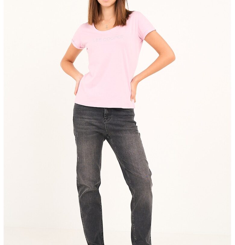 Прави дънки с висока талия - Черен/Избеляло черно Lee Cooper