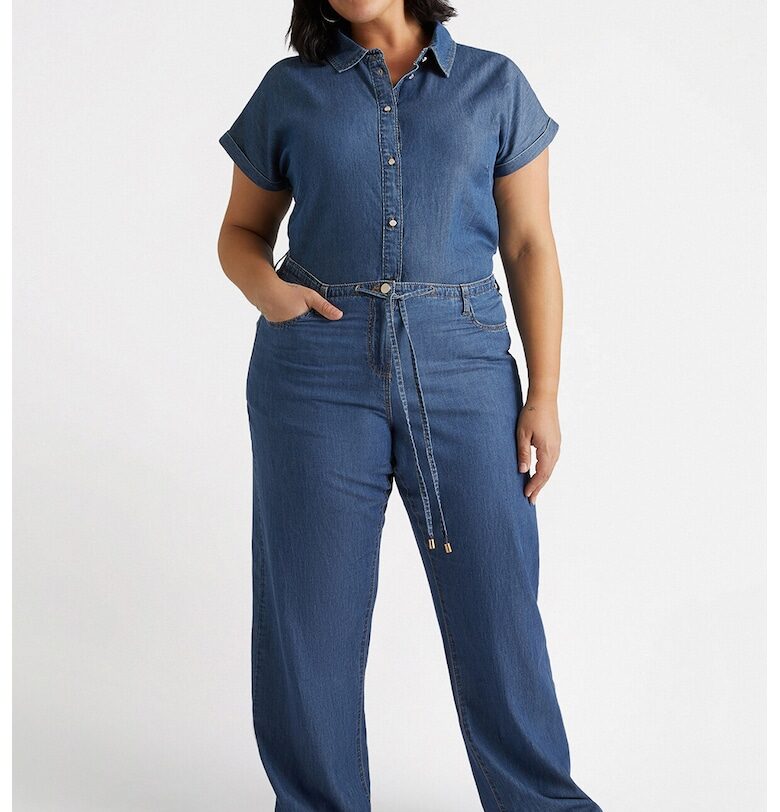 Прави дънки с връзка - Тъмносин Fiorella Rubino