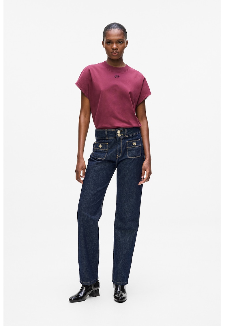 Прави дънки с контрастни шевове - Ултрамарин синьо Karl Lagerfeld