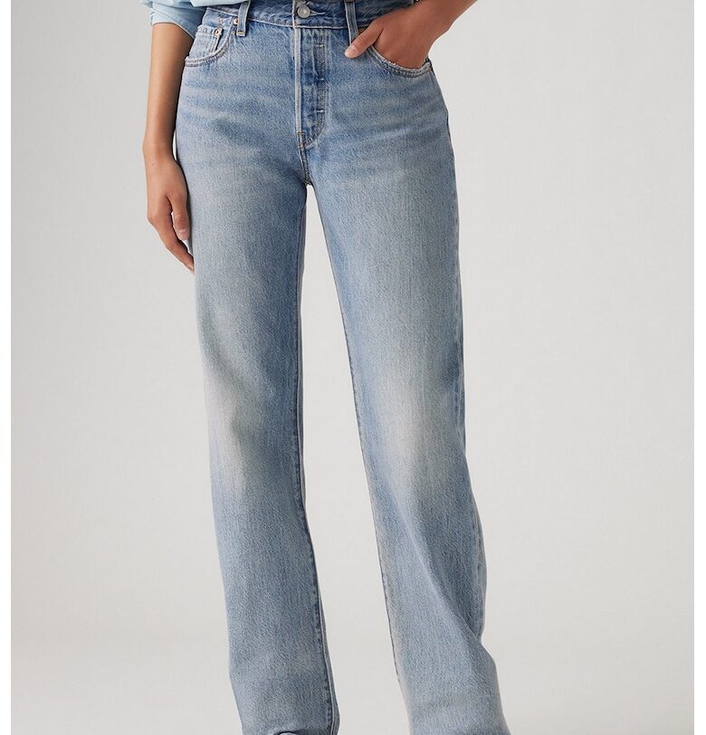 Прави дънки с лиосел - Светлосин меланж Levis