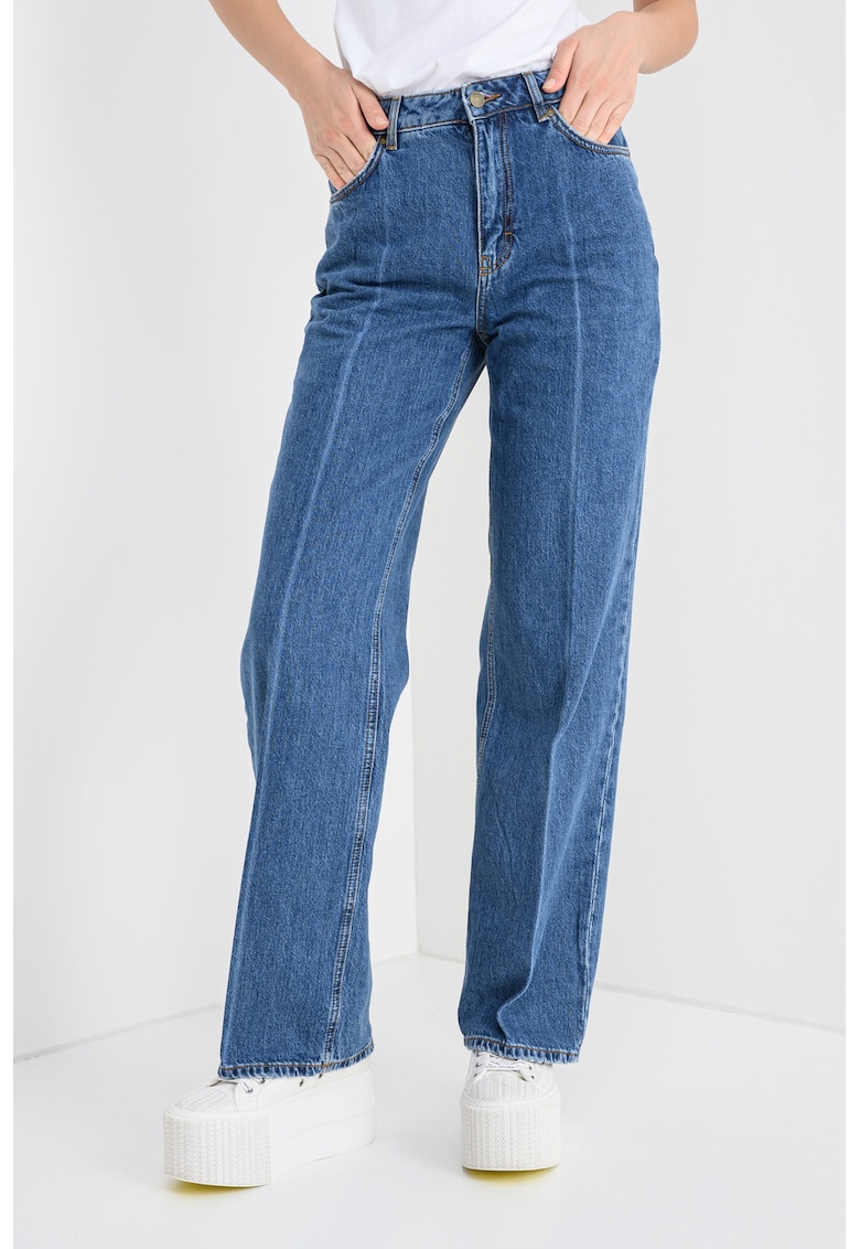 Прави дънки с лиосел с висока талия - Петролно синьо HUGO