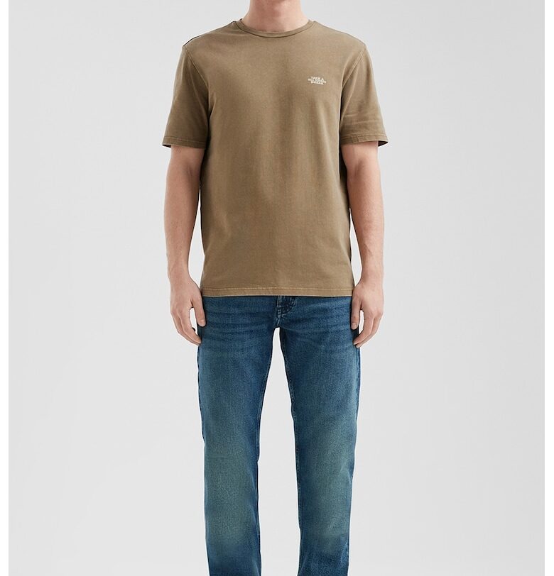 Прави дънки с миди талия - Прашно синьо QS