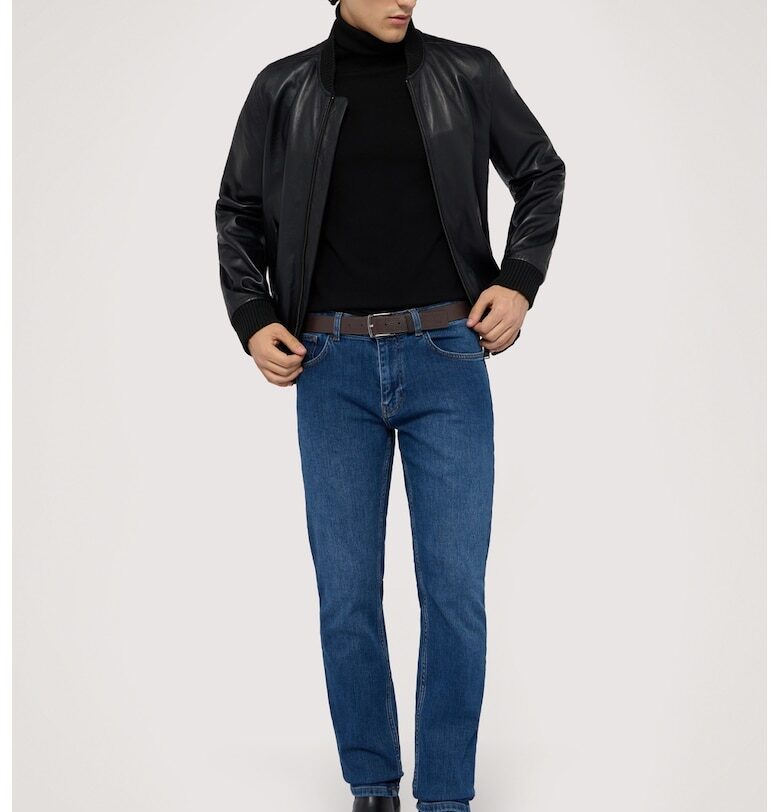 Прави дънки с миди талия - Син Trussardi