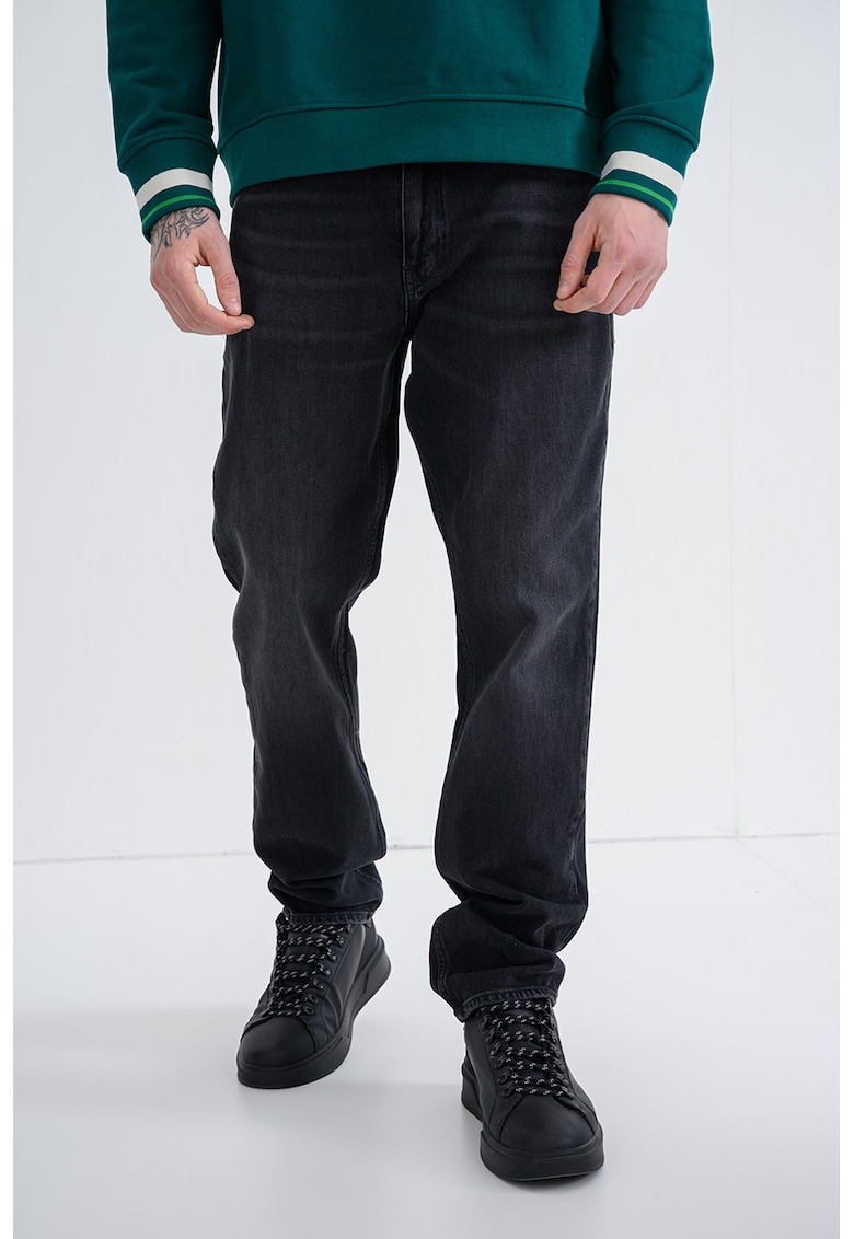 Прави дънки със захабен ефект - Tъмносив Tommy Jeans