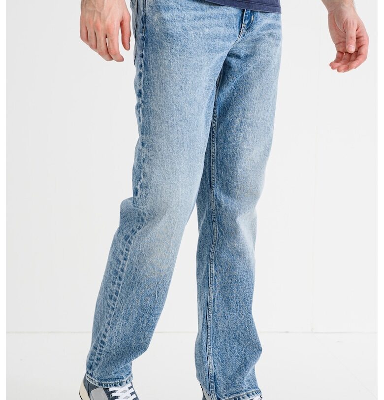 Прави дънки със захабен ефект - Син меланж KARL LAGERFELD JEANS