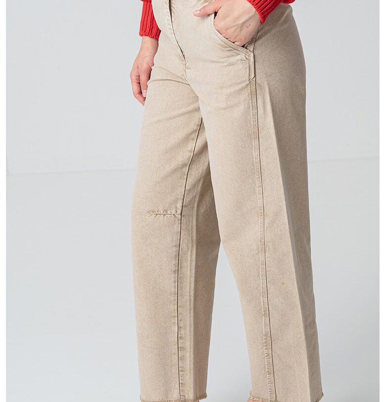 Прави дънки със средна талия - Бежов MaxCo