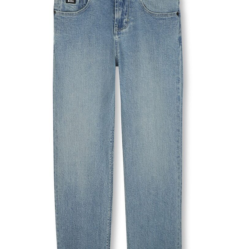 Прави дънки със средна талия - Светлосин BOSS Kidswear