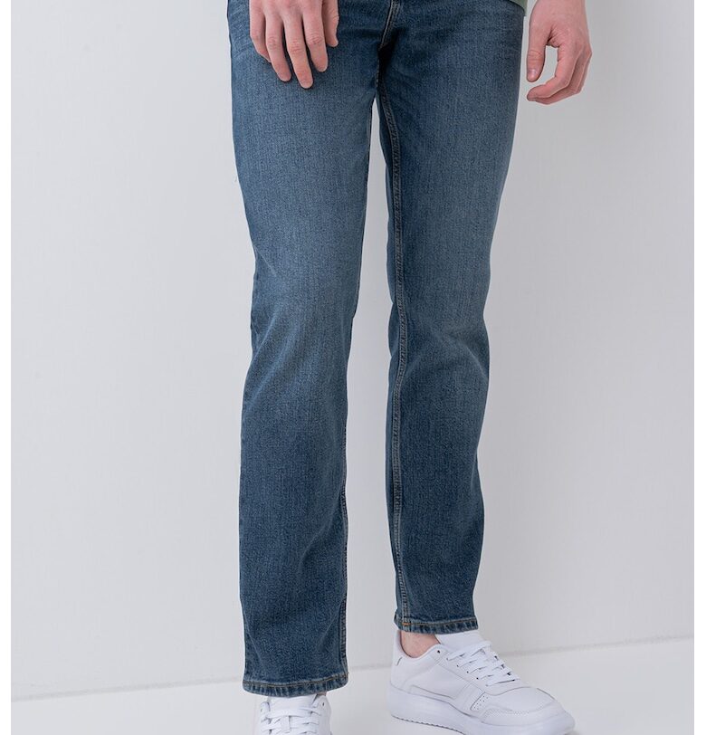 Прави дънки със средна талия - Син меланж Tommy Hilfiger