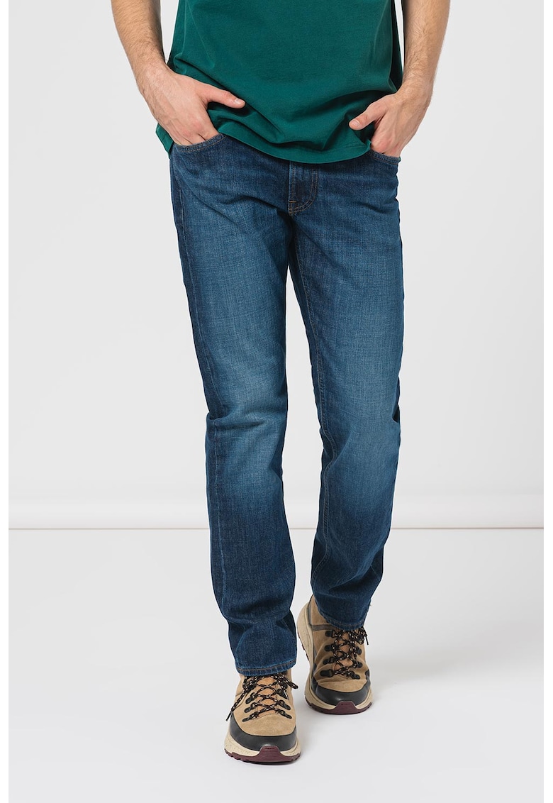 Прави дънки със средна талия - Тъмносин Lee