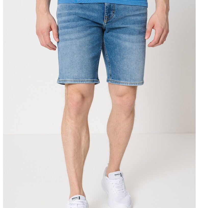 Прави дънкови бермуди със средна талия - Светлосин меланж Mustang