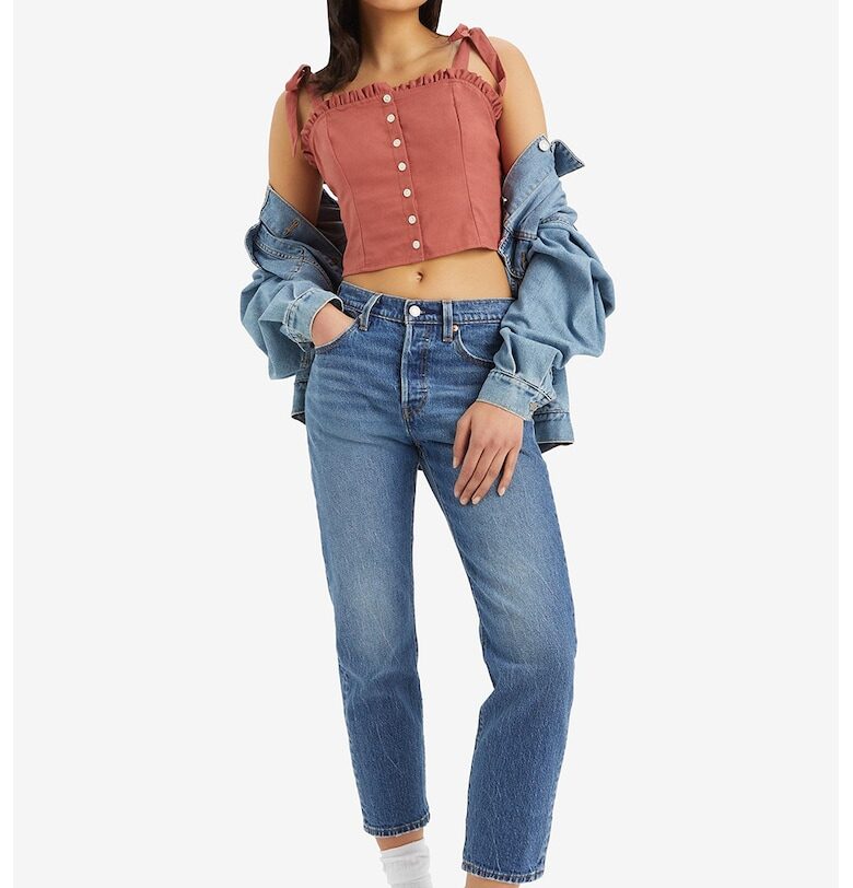 Прави скъсени дънки - Син Levis