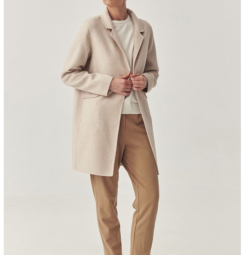 Право палто с вълна - Слонова кост Tatuum