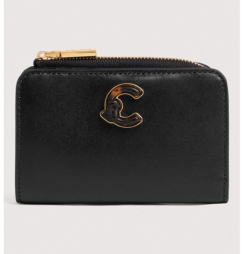 Правоъгълен кожен портфейл C-Me - Черен COCCINELLE