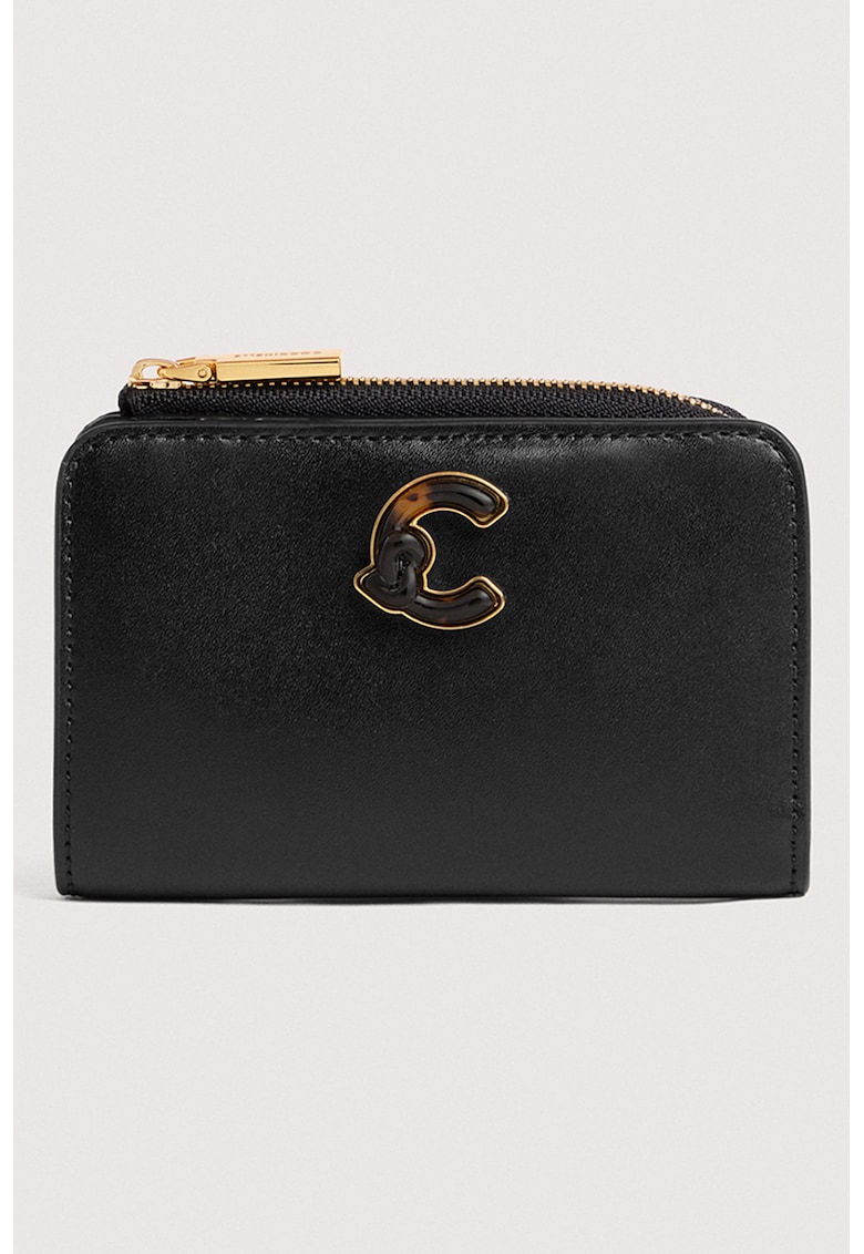 Правоъгълен кожен портфейл C-Me - Черен COCCINELLE