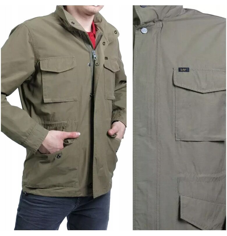 Преходно яке -  полево яке - M INTL - зелено - стандартна кройка - закопчаване с цип - състав на материала 50% памук - 50% полиестер - брой джобове 4 Lee