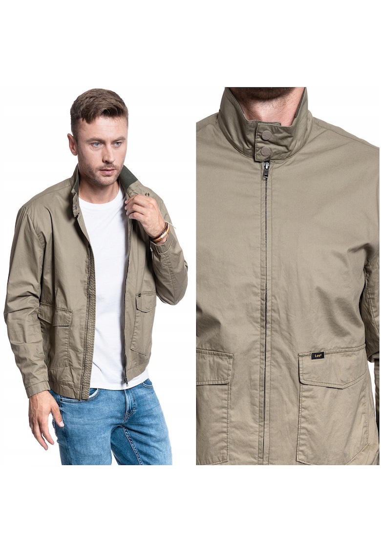 Преходно яке - яке Harrington - стандартна кройка - цип - 5 джоба - 100% памук - маслинено зелено Lee
