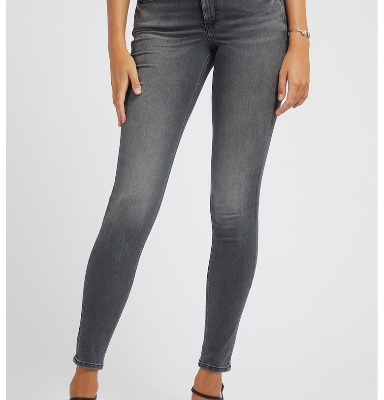 Прилепнали дънки 1981 със захабен ефект - Мръснобял/Tъмносив GUESS