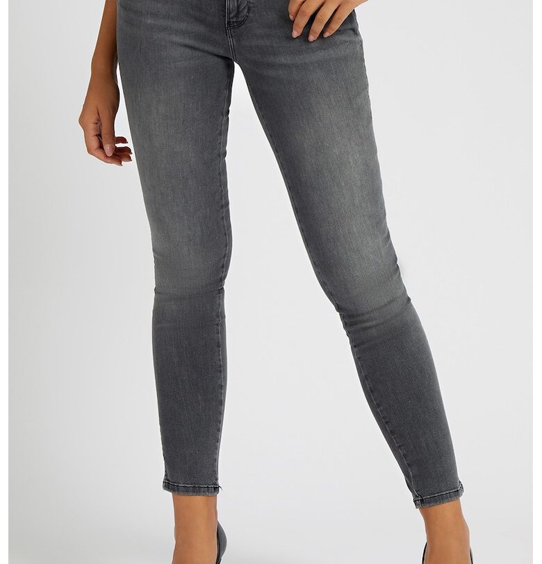 Прилепнали дънки Curve X със захабен ефект - Мръснобял/Tъмносив GUESS