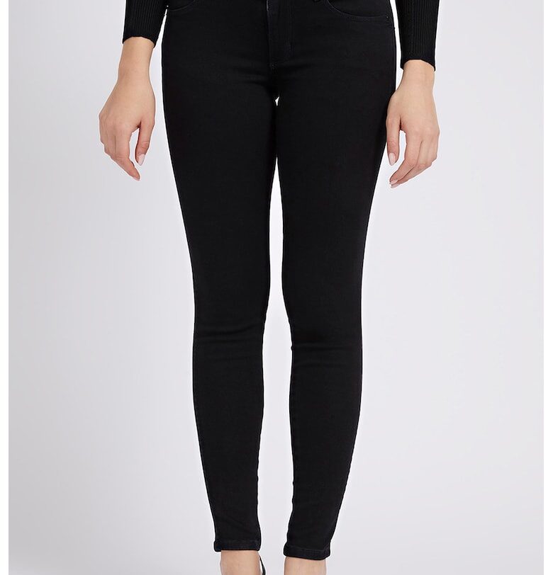 Прилепнали дънки с лого - Черен GUESS