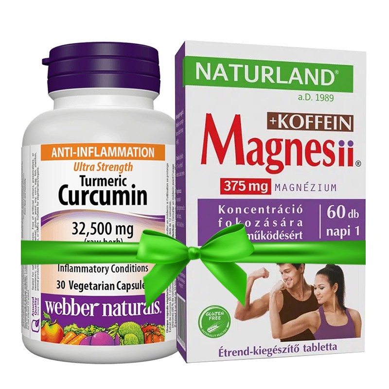 Промо пакет 15 - Куркума и черен пипер + Магнезий и кофеин Webber Naturals