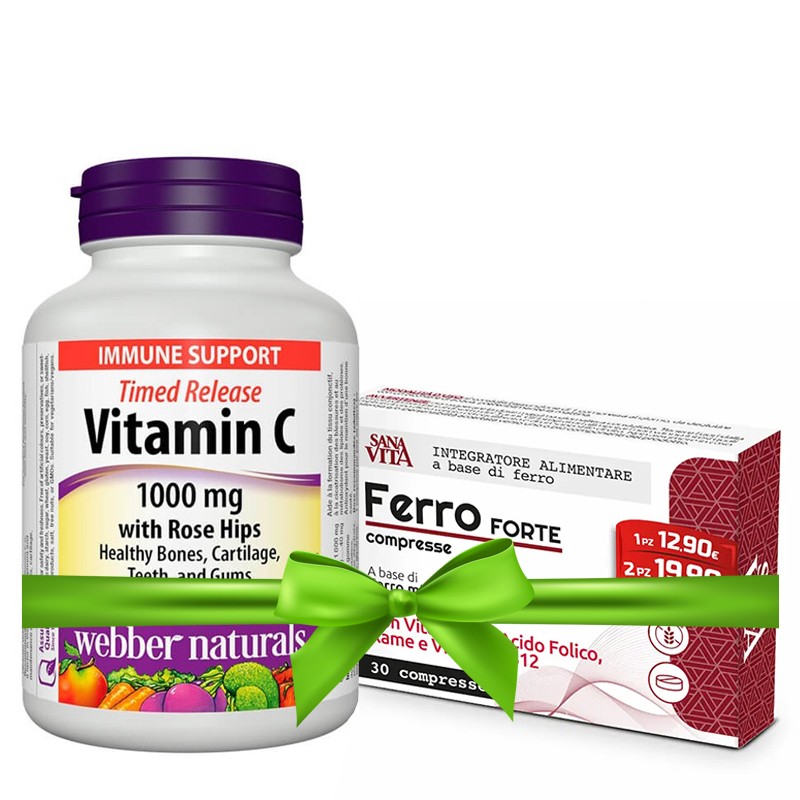 Промо пакет 18 - Витамин С и шипка + Желязо Webber Naturals