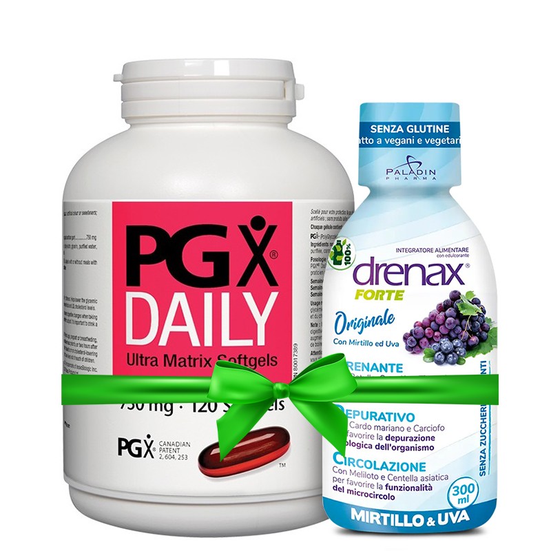 Промо пакет "Стройна фигура" - PGX® Daily Ultra Matrix 750 mg x 120 капсули + Диуретична формула Drenax Forte 300 ml