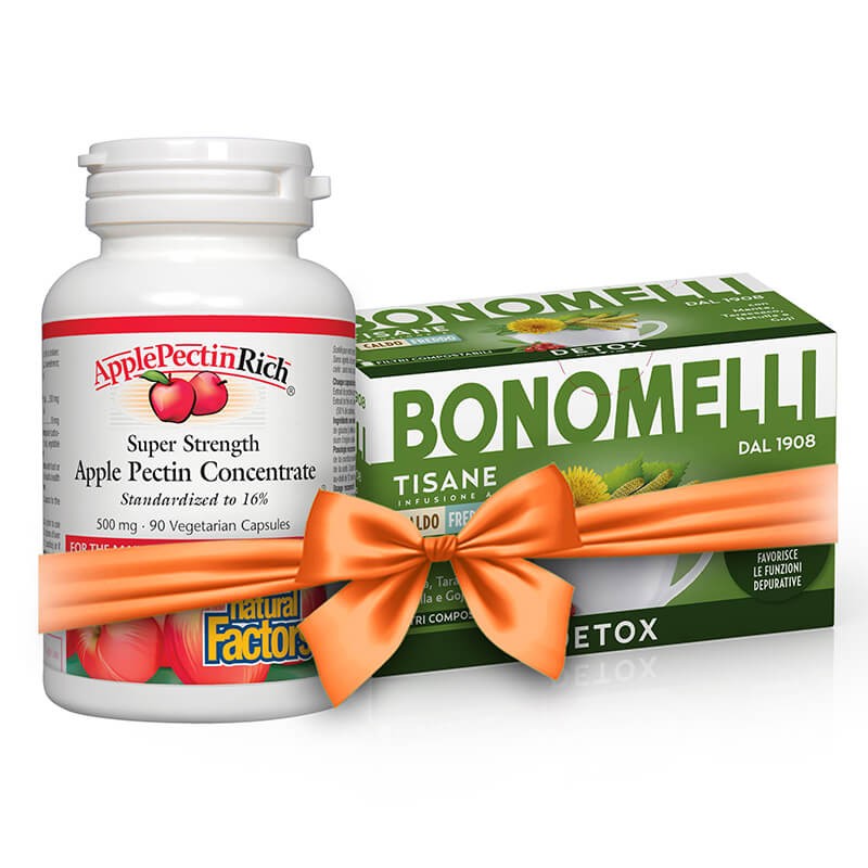 Промопакет „Детокс и метаболитна подкрепа“ – Ябълков пектин супер концентрат + подарък билков чай Natural Factors