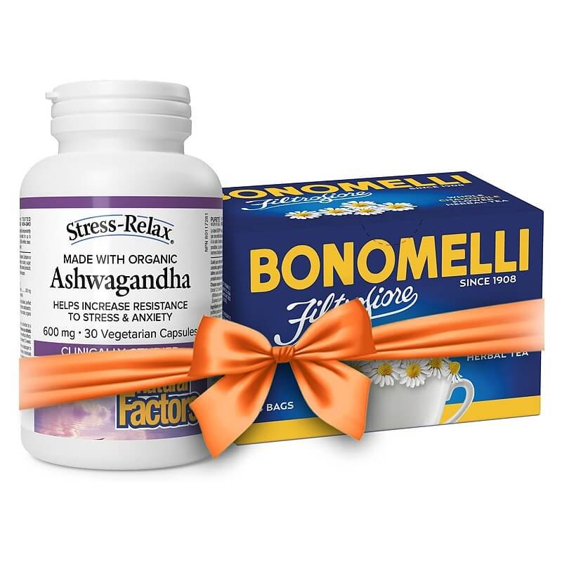 Промопакет „Спокойствие и баланс“ – Ашваганда KSM-66 + подарък чай от лайка Natural Factors