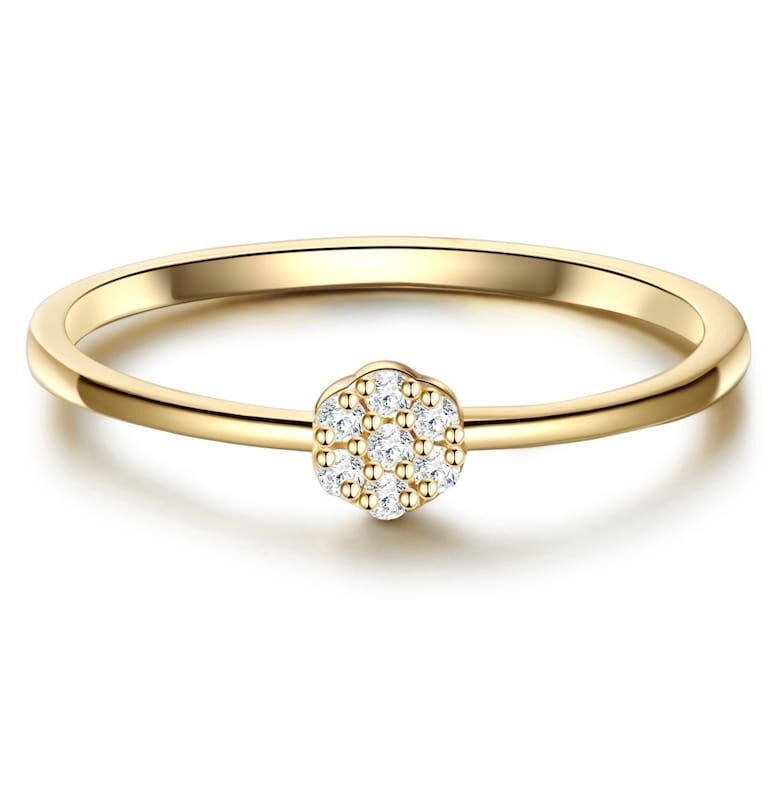 Пръстен с 14K златно покритие и циркони Lulu  Jane