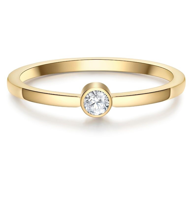 Пръстен с 14K злато и циркони - Златист Eastside