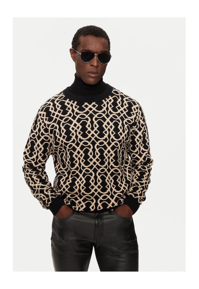 Пуловер B4 30089/000/5253 Бежов - стандартна кройка - вълна Baldessarini