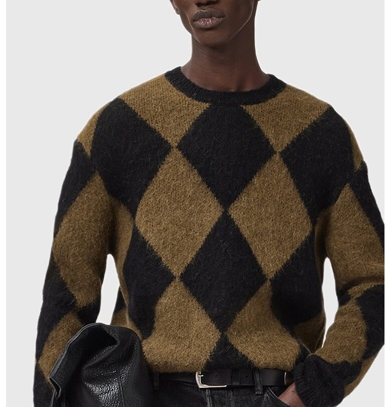 Пуловер Bower с вълна от алпака - Черен/Кафяв AllSaints