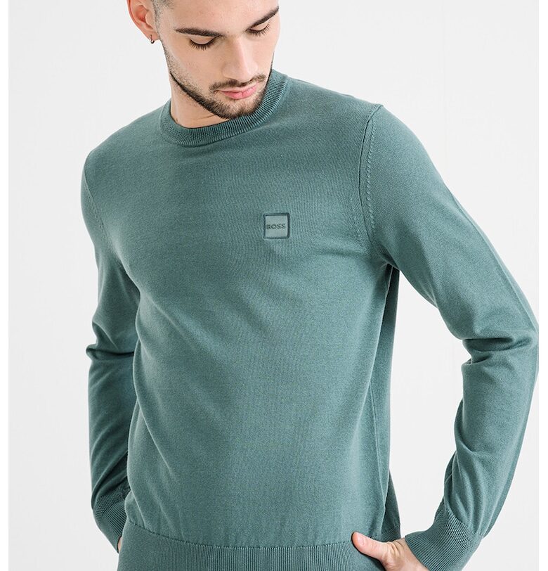 Пуловер Kanovano с памук и кашмир - Папратово зелено BOSS