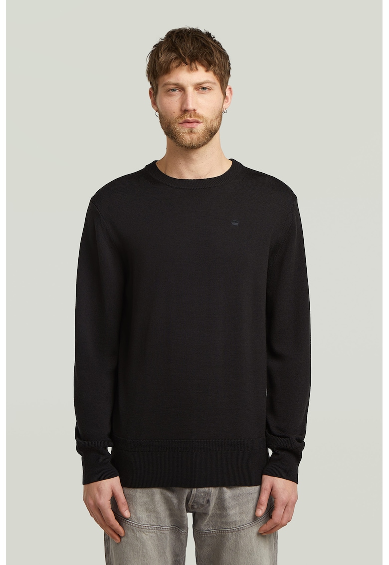 Пуловер Premium Core от мериносова вълна - Черен G-STAR