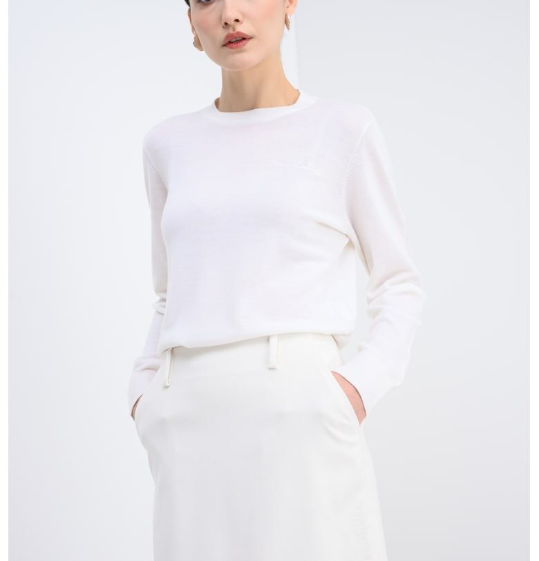 Пуловер без шарка - Слонова кост ARMANI EXCHANGE