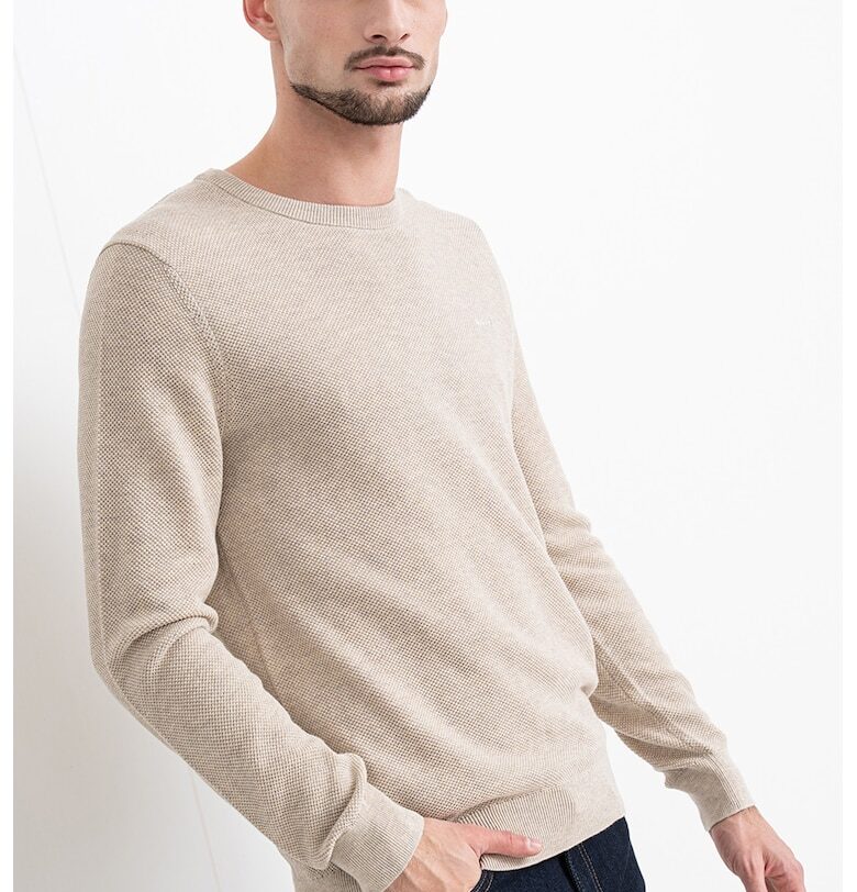 Пуловер от памучно пике - Бежов Gant