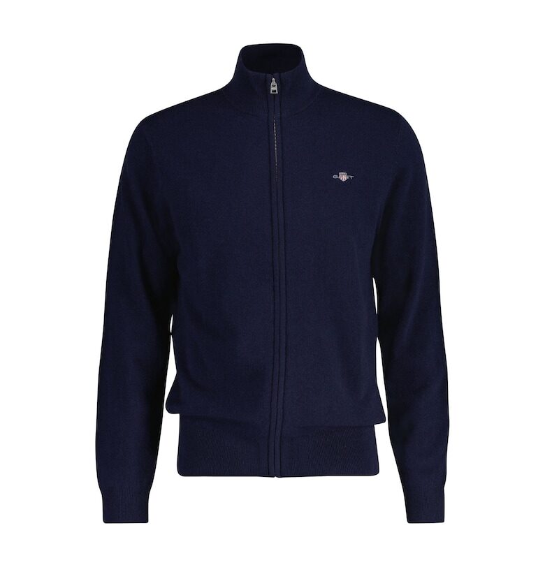 Пуловер с влъна с цип - Син Gant