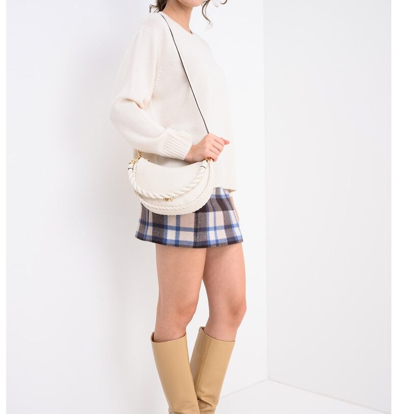 Пуловер с вълна и кашмир - Бял MaxCo