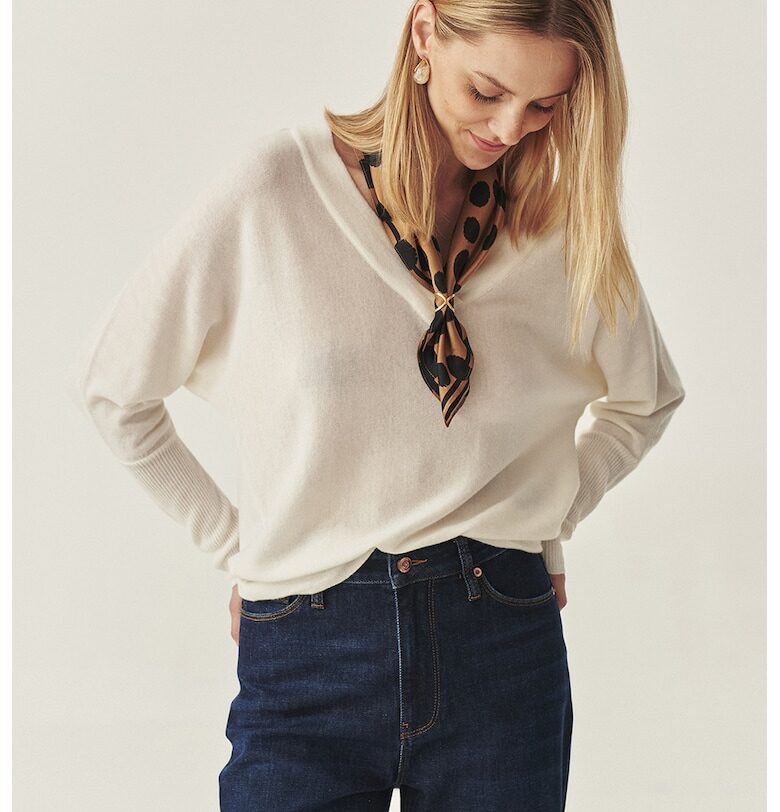 Пуловер с вълна и кашмир - Крем Tatuum