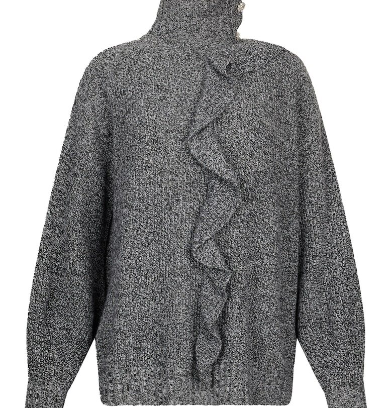 Пуловер с вълна и кашмир - Сив Liu Jo